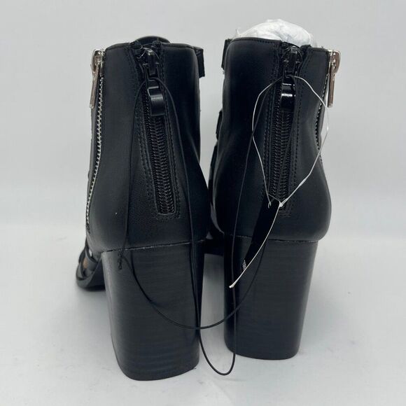 New Torrid Black Side Zip Caged Block Heels - Size 8W - Picture 7 of 8